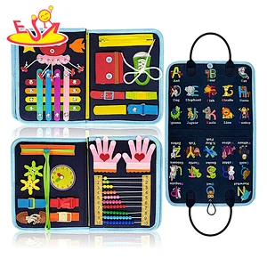 Customize Educational Travel Toy Foldable Felt Busy Learning Board For Kids W12D522